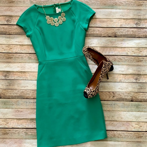 J. Crew Factory | Dresses | J Crew Green Dress | Poshmark